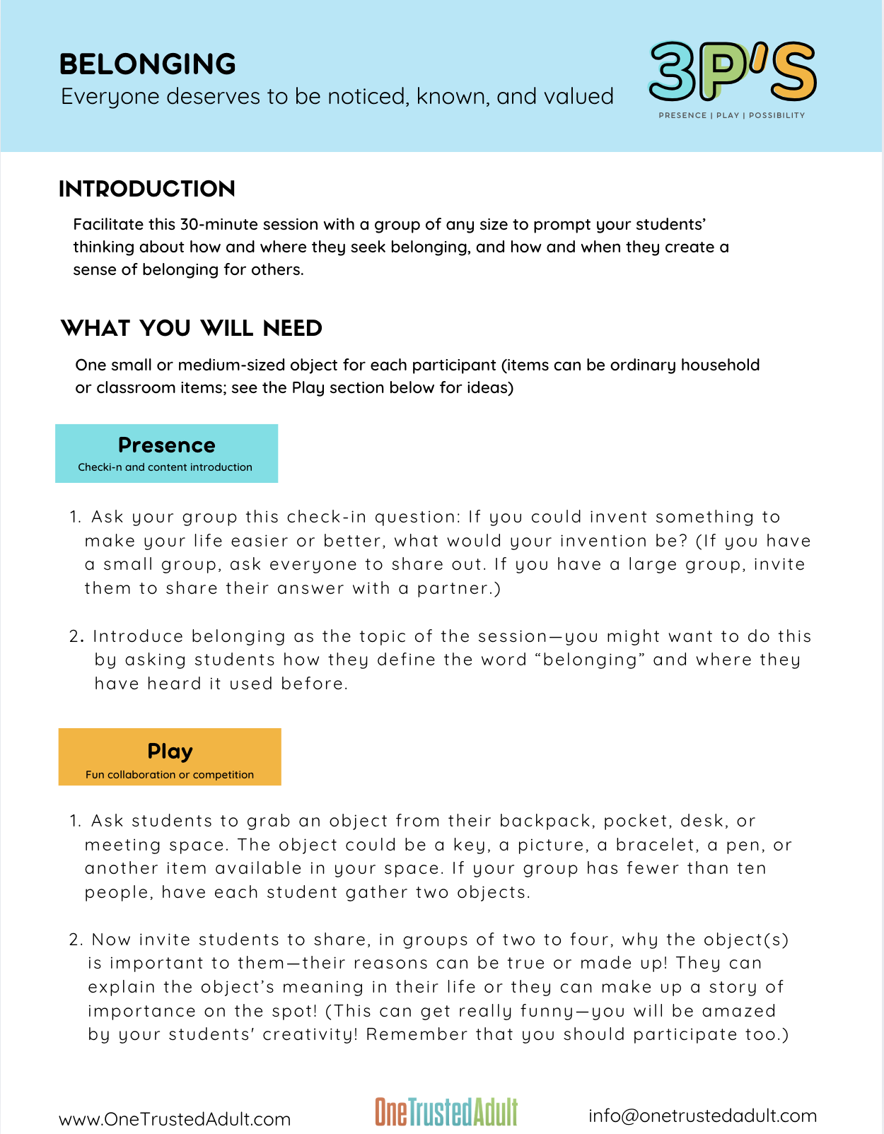 Belonging Advisory Plan