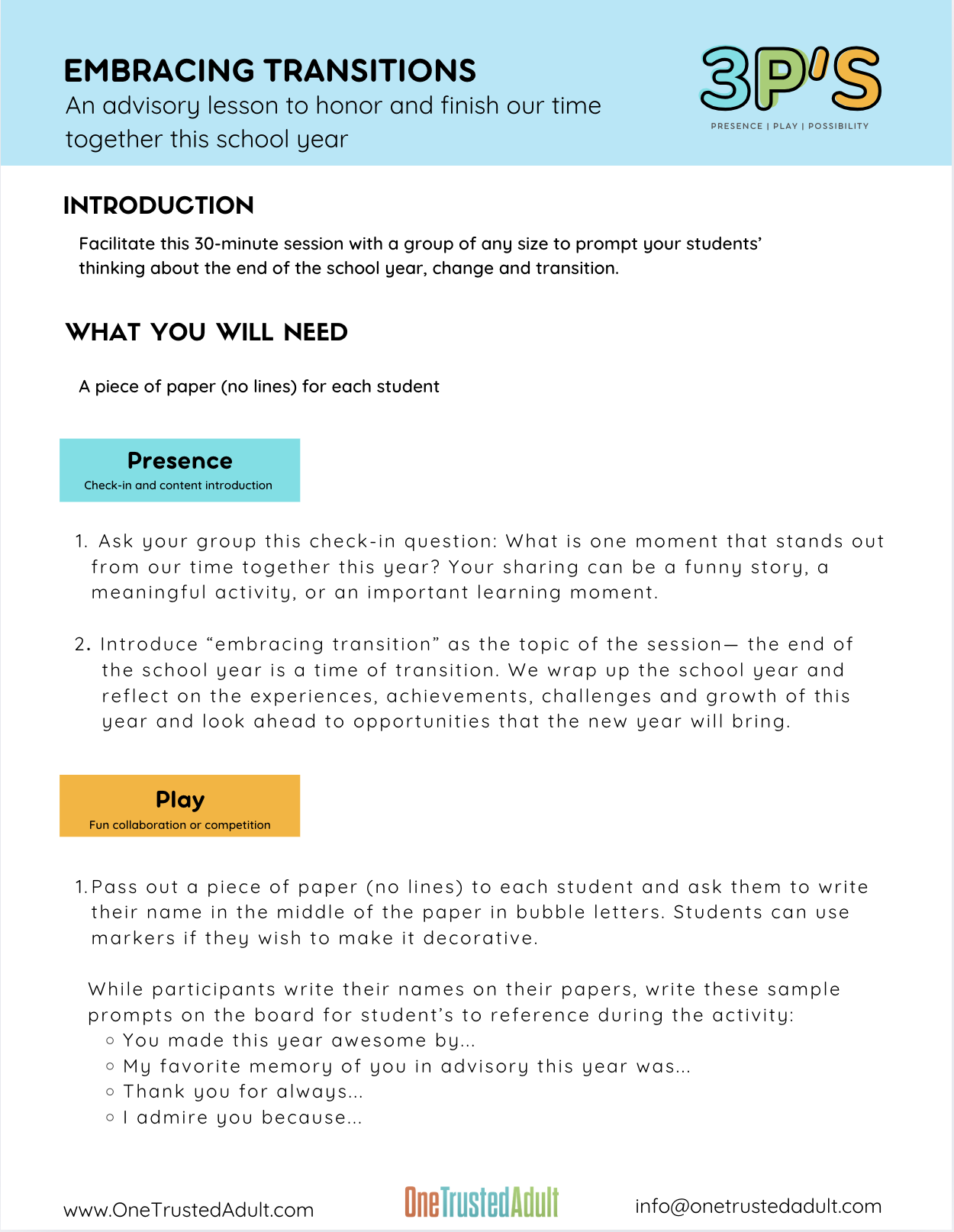 Embracing Transitions Advisory